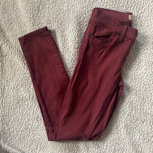 Madewell Bergundy Skinny Jeans